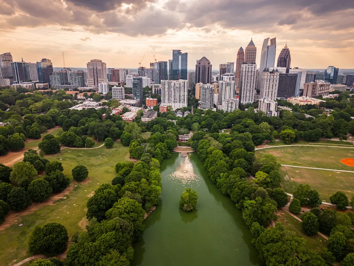 Atlanta georgia usa over piedmont park 2023 11 27 05 04 40 utc