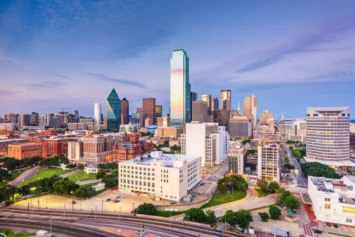 Texas 1 Dallas texas usa skyline at twilight